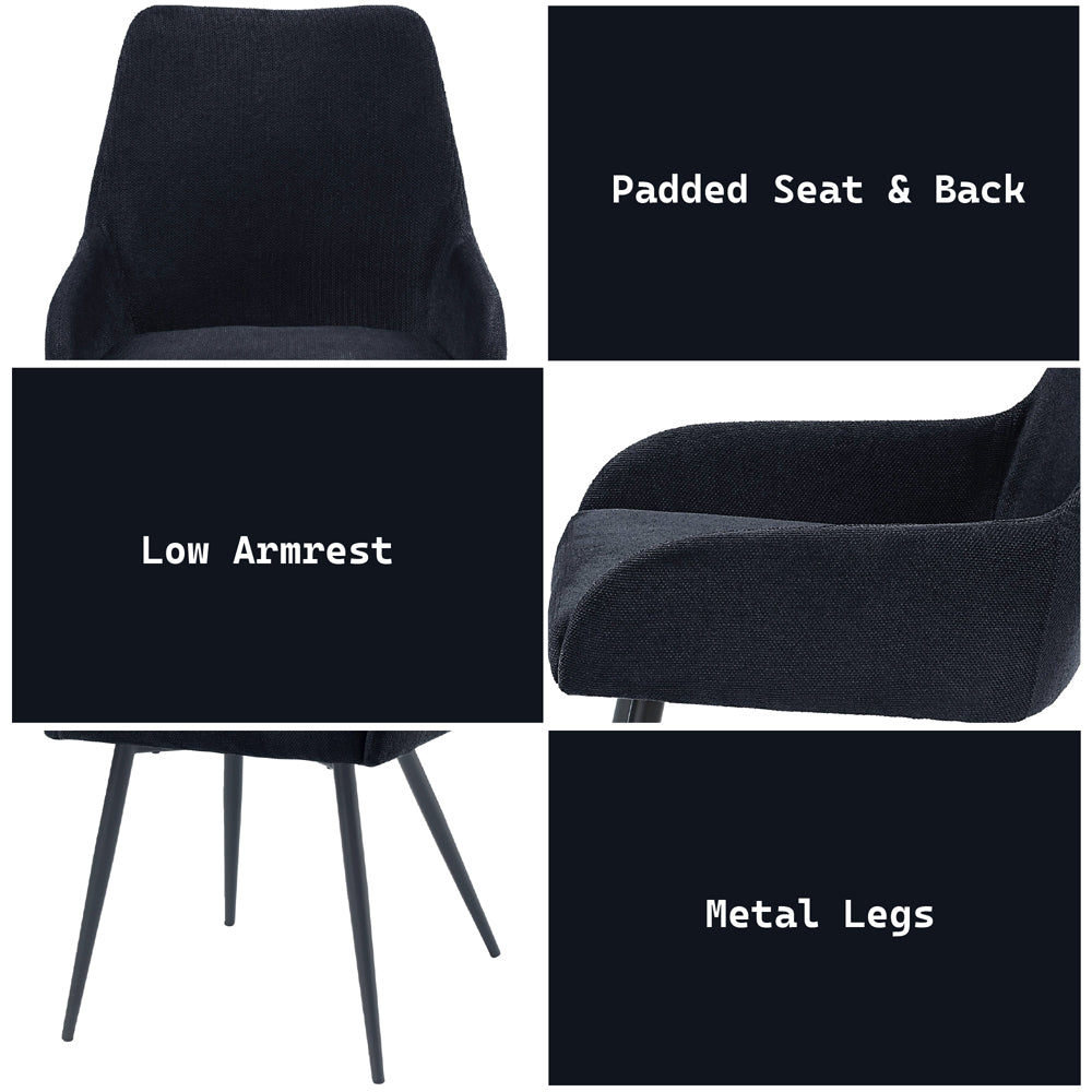 Zudora Black Side Chair (Set of 2) - Ornate Home