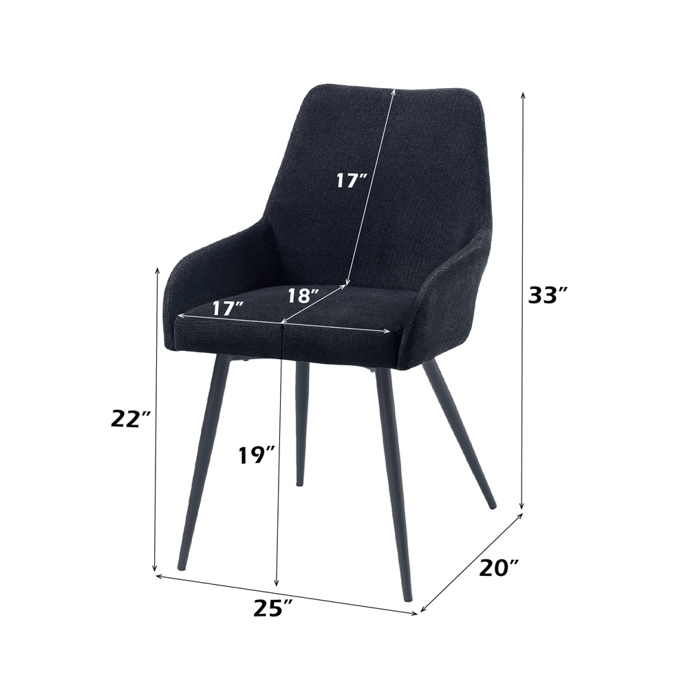 Zudora Black Side Chair (Set of 2) - Ornate Home