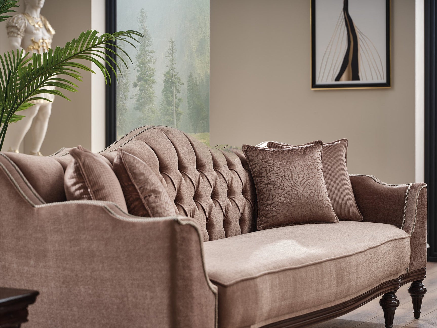 Zumrut Lux Light Brown Stationary Sofa