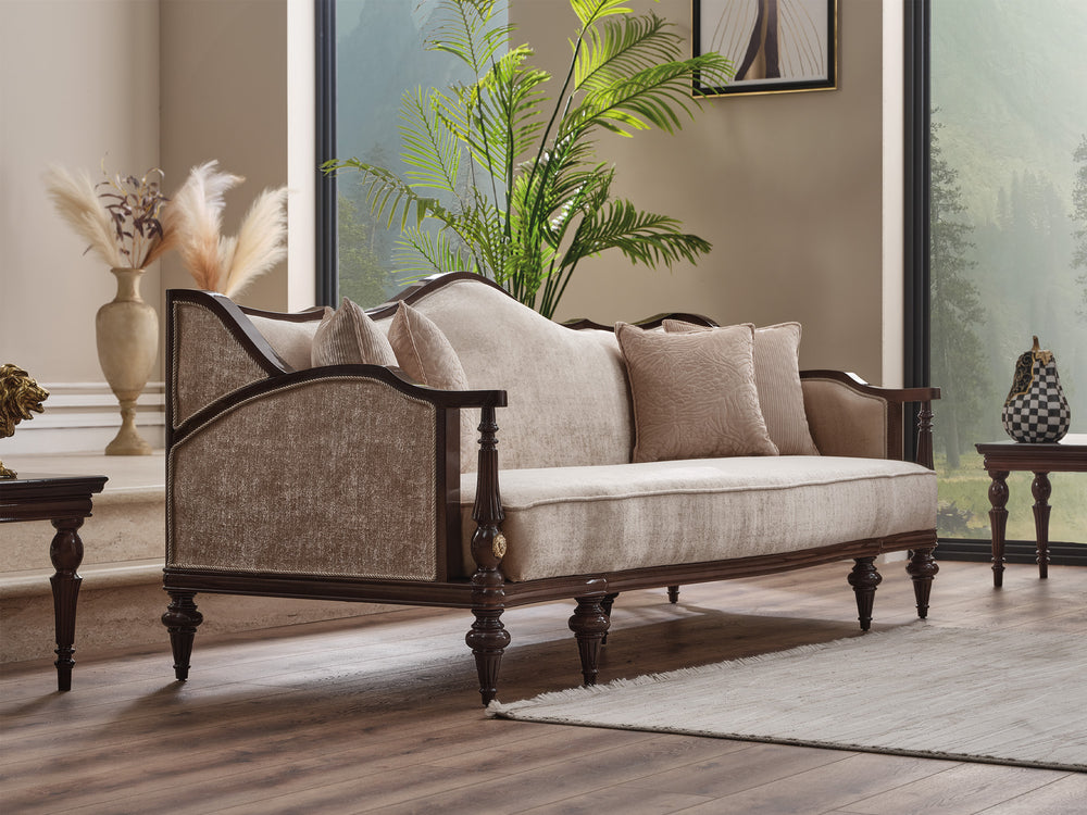 Zumrut Lux Beige 3-pieces (Sofa & Loveseat & Chair) Living Room Set