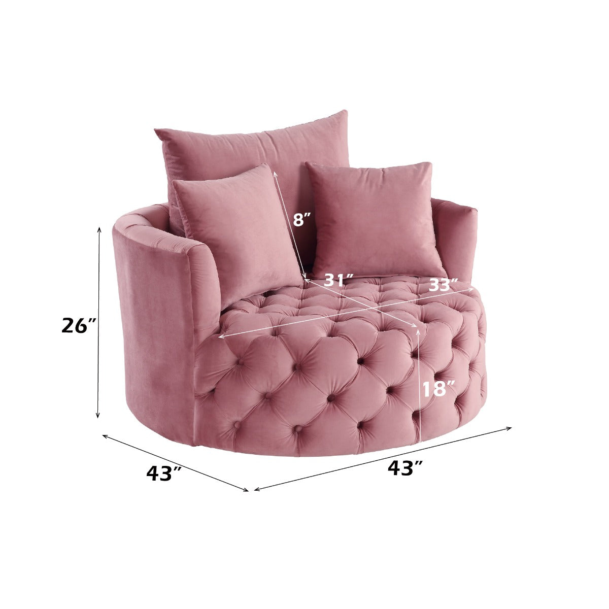 Zunyas Pink Accent Chair - Ornate Home