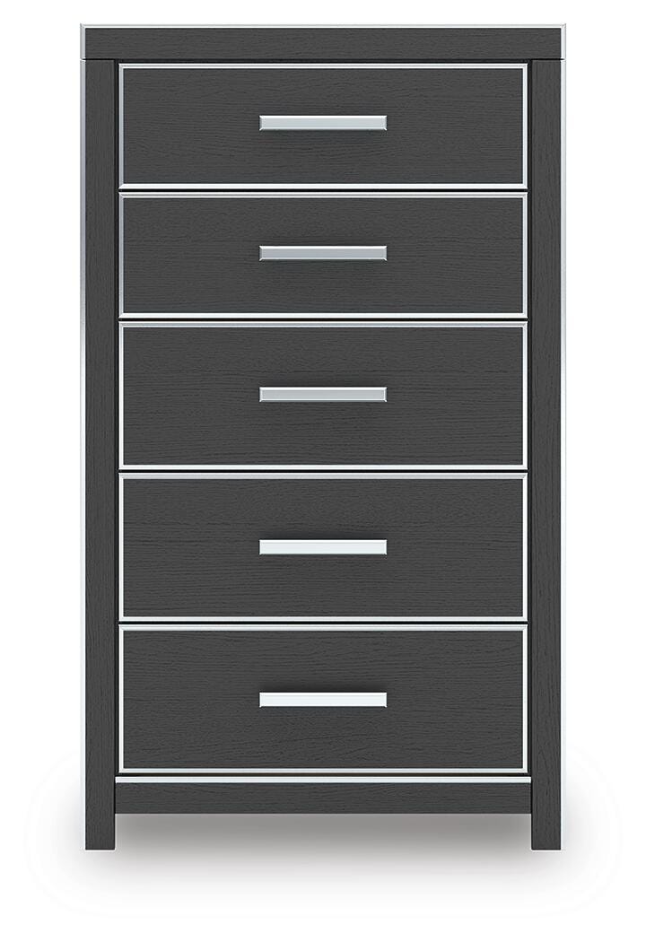 Zuraleus Black King Upholstered Bed, 2 Chests and 2 Nightstands - Ornate Home