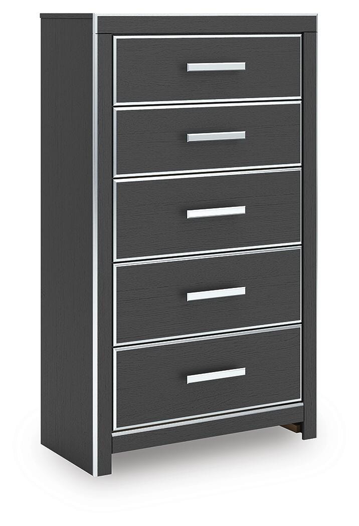 Zuraleus Black King Upholstered Bed, 2 Chests and 2 Nightstands - Ornate Home