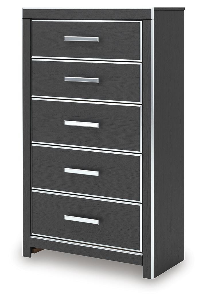 Zuraleus Black King Upholstered Bed, 2 Chests and 2 Nightstands - Ornate Home
