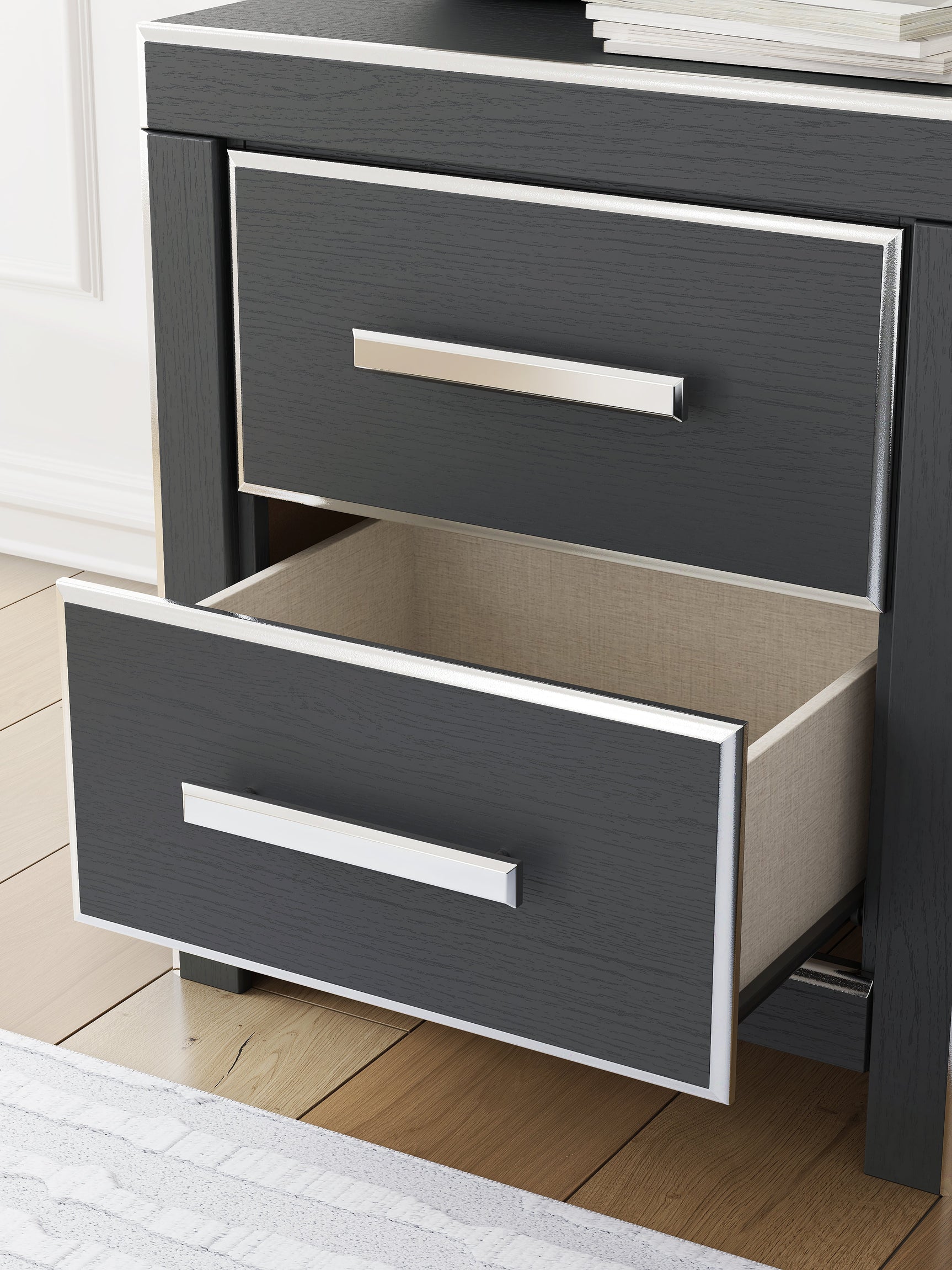 Zuraleus Black King Upholstered Bed, Dresser and Nightstand (Online Special Price) - Ornate Home