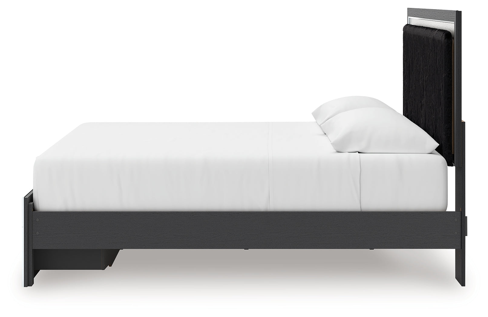 Zuraleus Black King Upholstered Panel Platform Storage Bed (Online Special Price) - Ornate Home