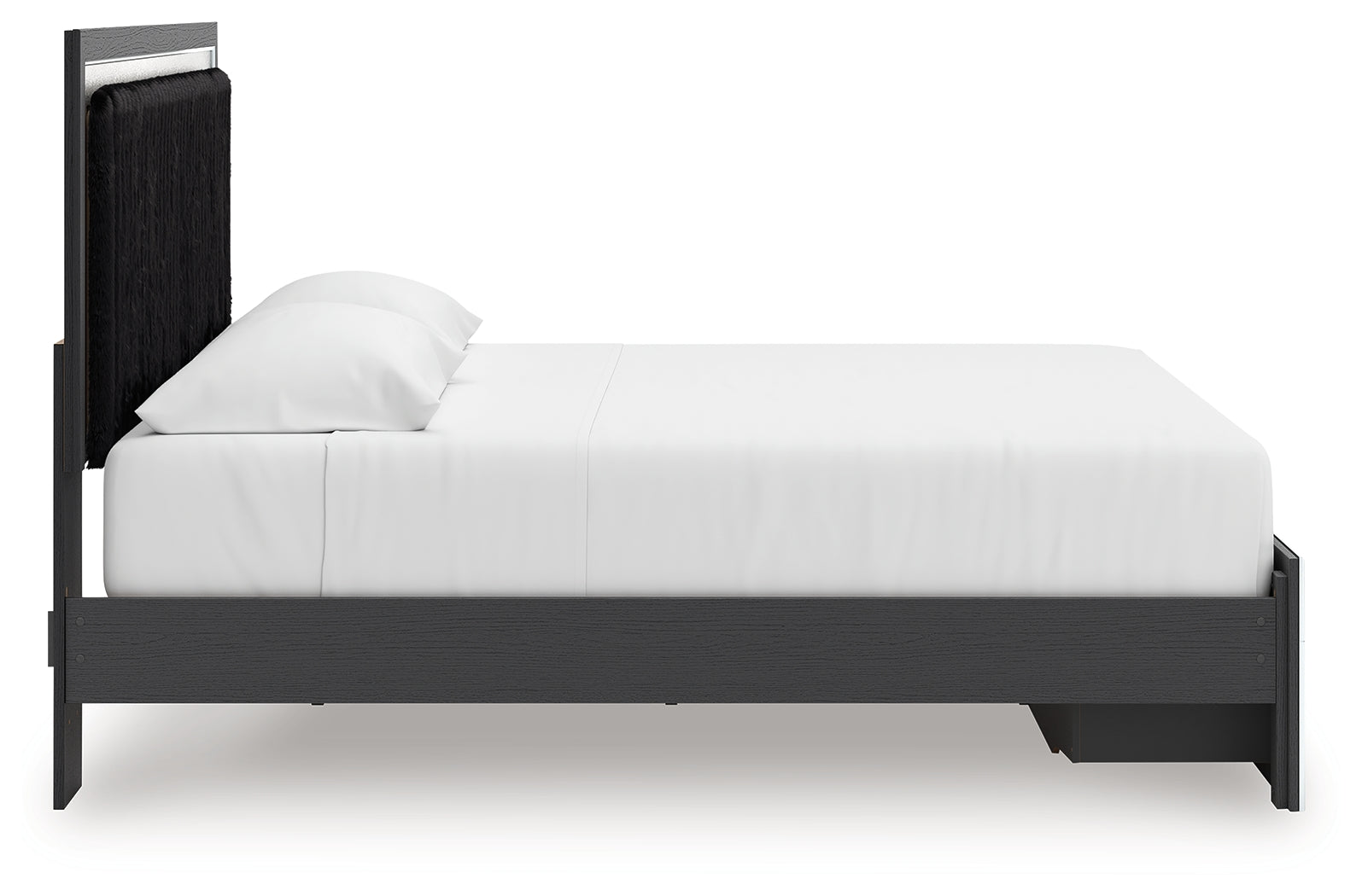 Zuraleus Black King Upholstered Panel Platform Storage Bed (Online Special Price) - Ornate Home