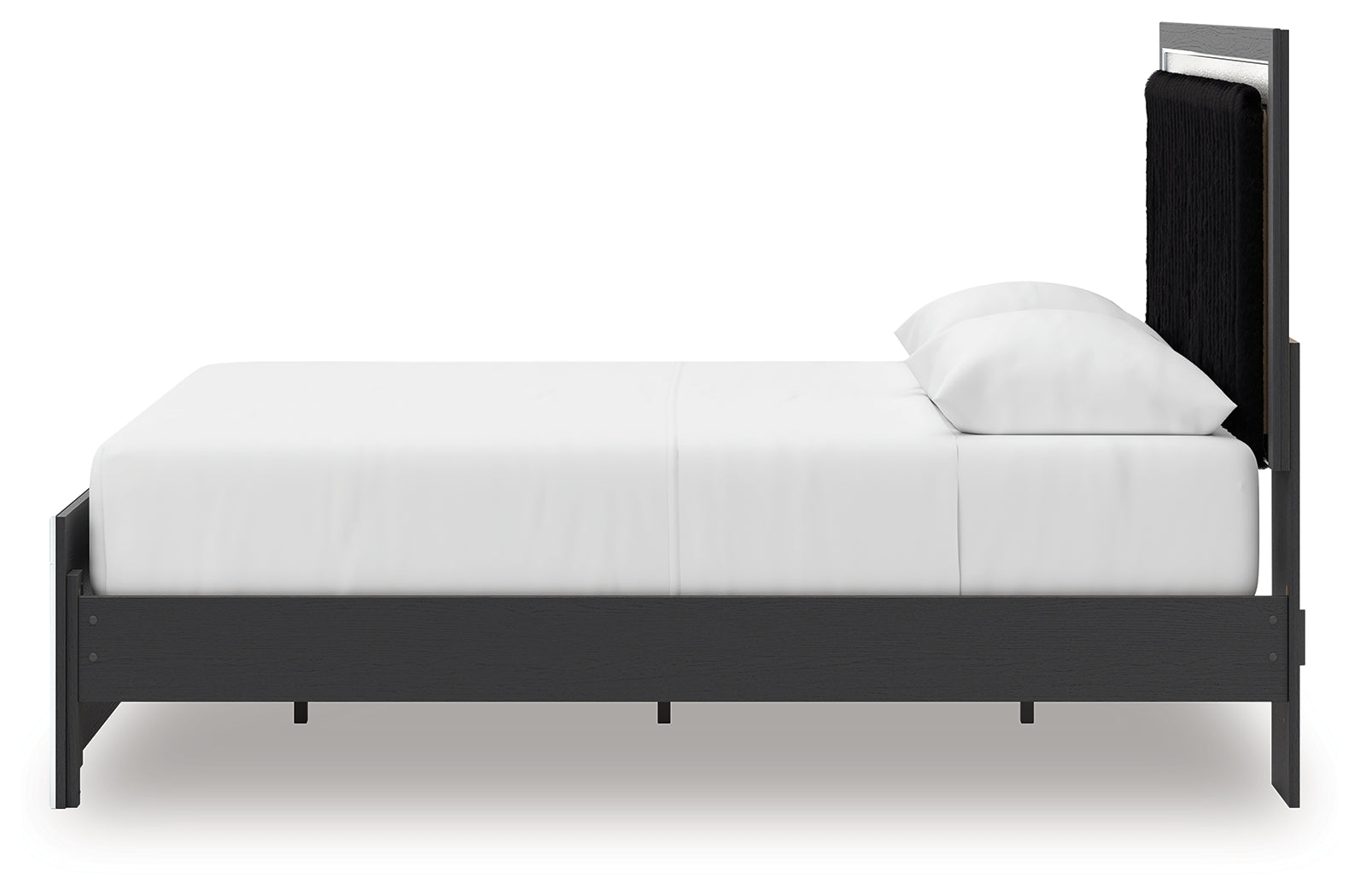 Zuraleus Black Queen Upholstered Bed, Dresser, Mirror and Nightstand - Ornate Home