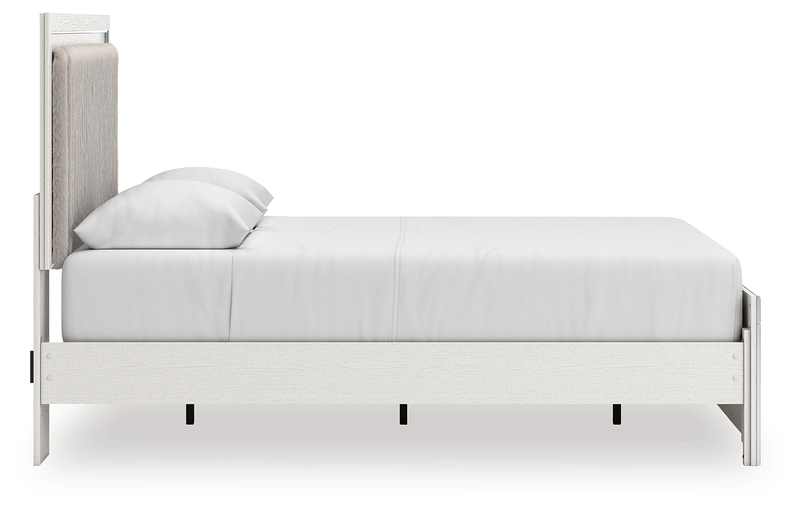 Zuraleus Brown/White Queen Upholstered Panel Platform Bed, Dresser and Mirror - Ornate Home