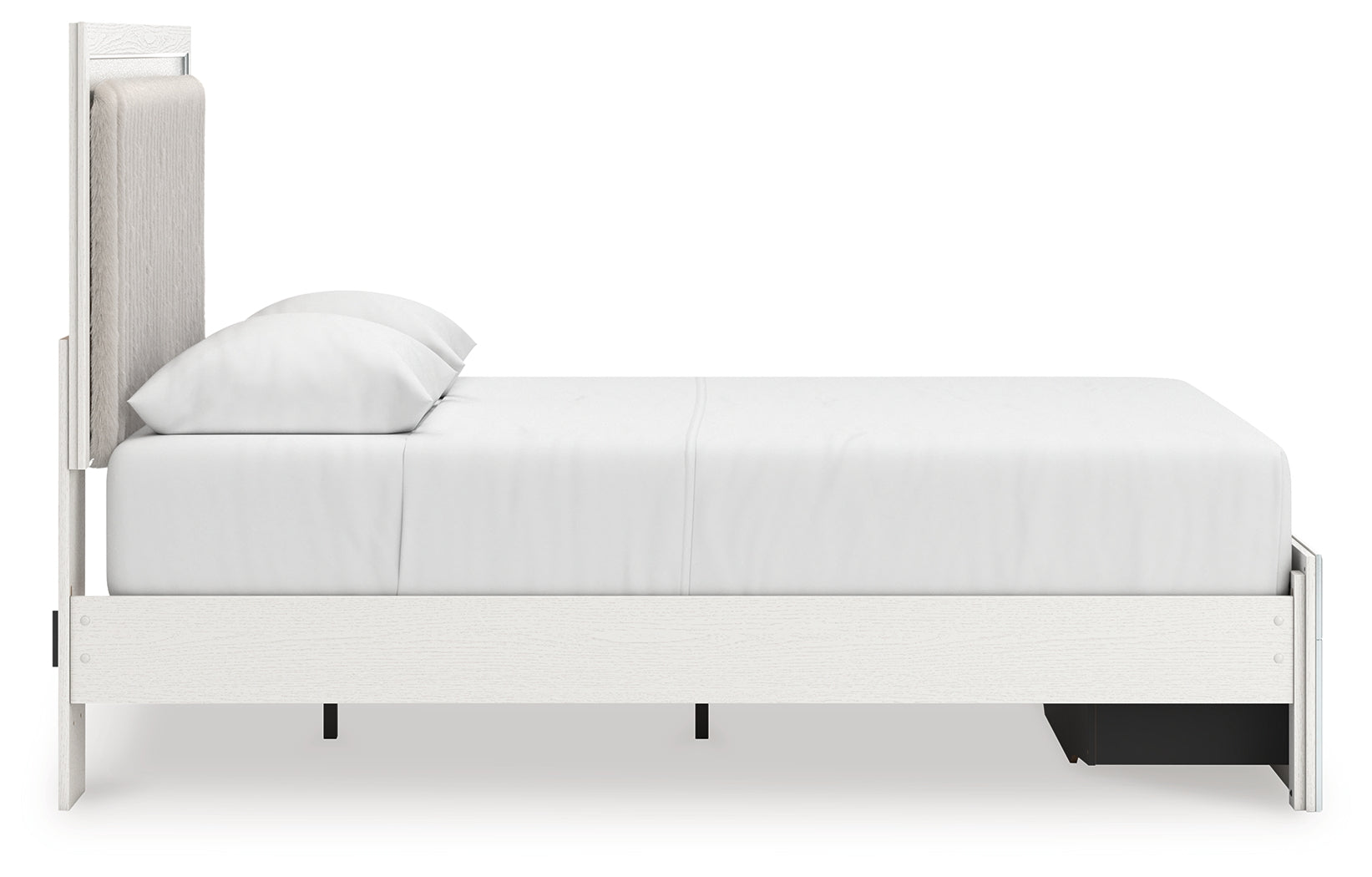 Zuraleus Brown/White Queen Upholstered Panel Platform Storage Bed, Dresser and Mirror (Online Special Price) - Ornate Home