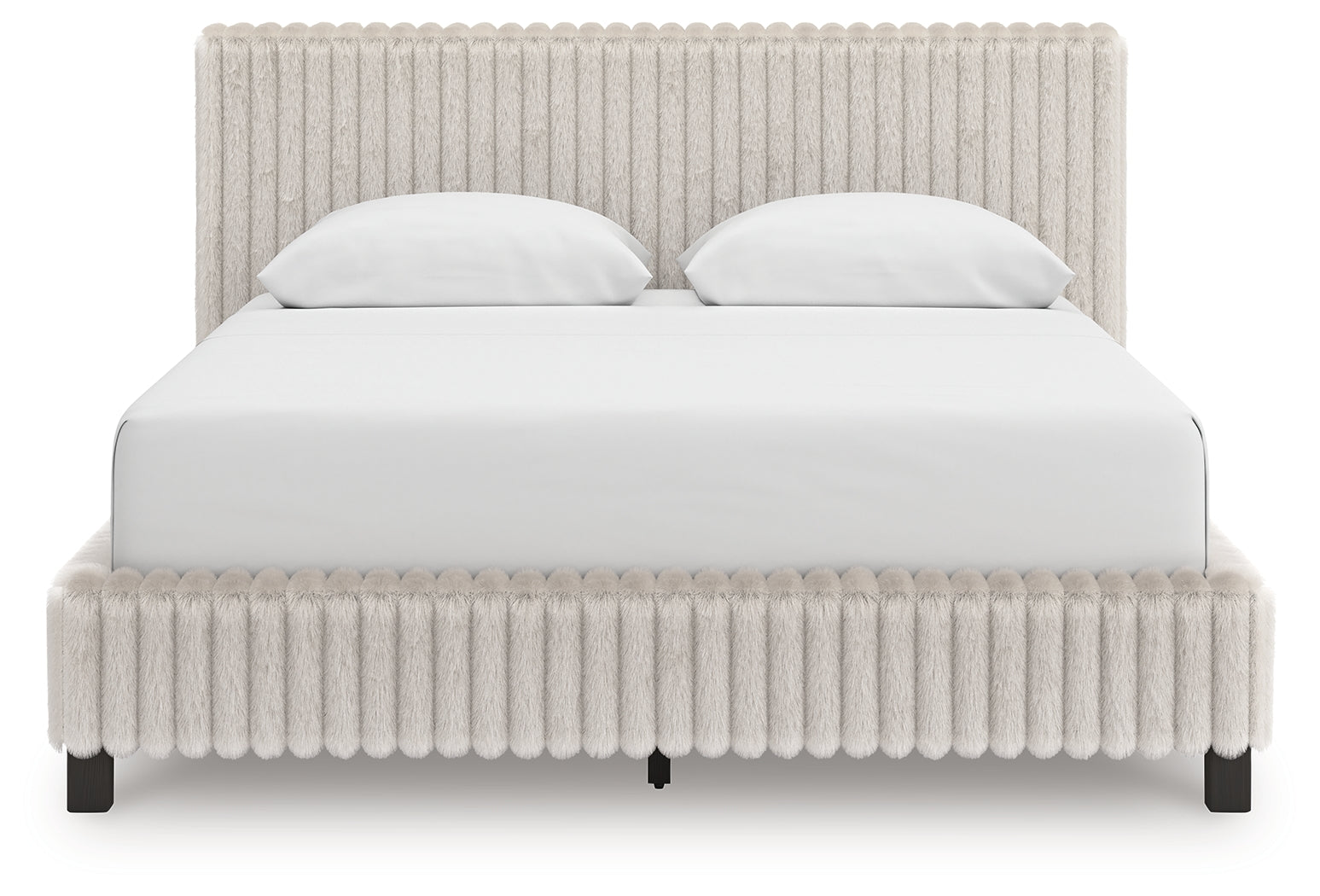 Zuraleus White/Gray Queen Upholstered Bed, Dresser and Mirror (Online Special Price) - Ornate Home