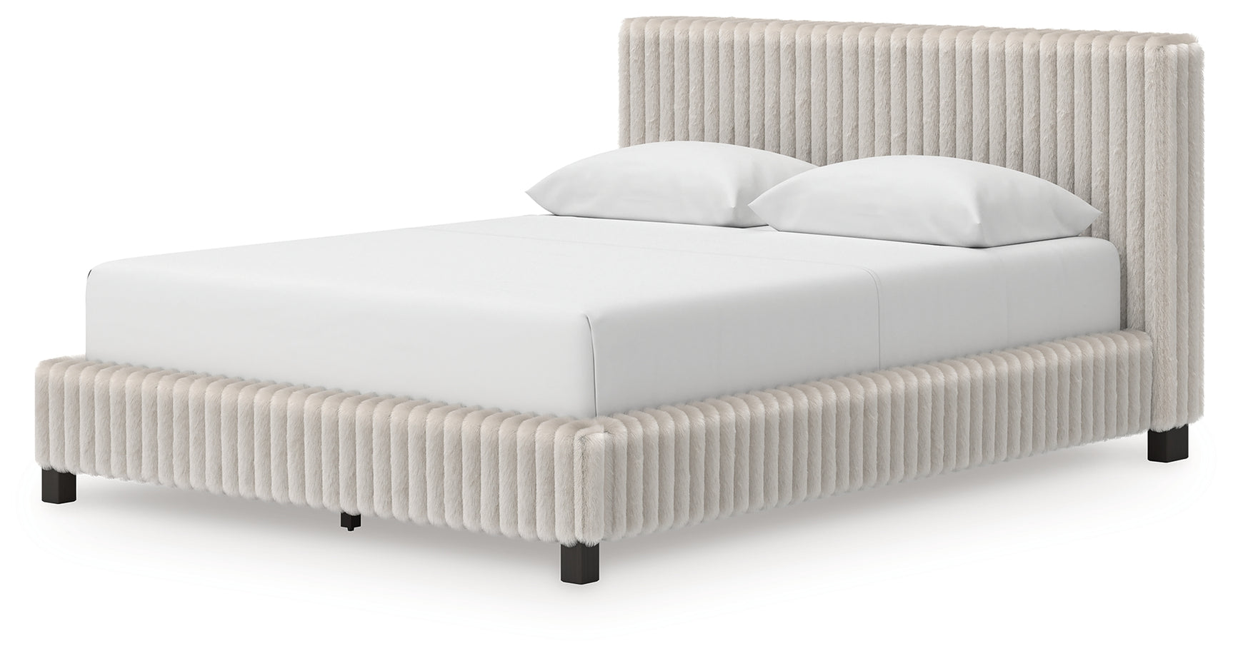 Zuraleus White/Gray Queen Upholstered Bed, Dresser and Mirror (Online Special Price) - Ornate Home