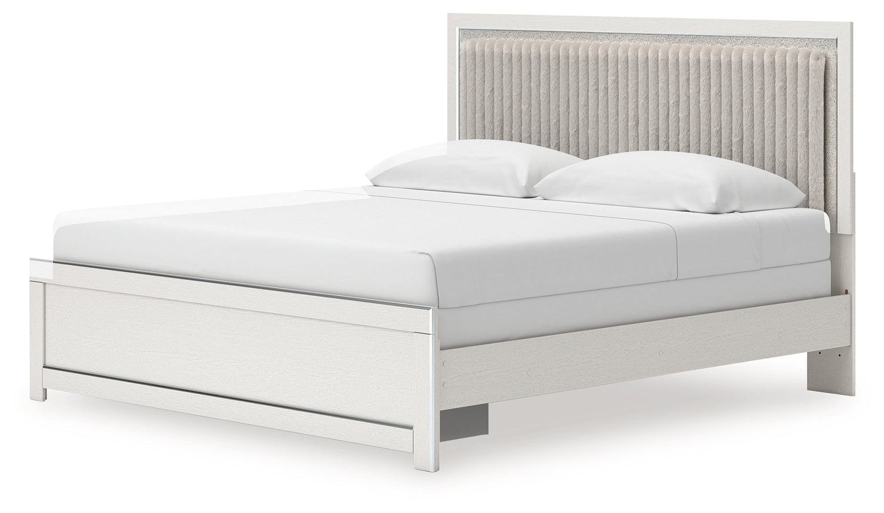 Zuraleus White King Upholstered Panel Bed (Online Special Price) - Ornate Home
