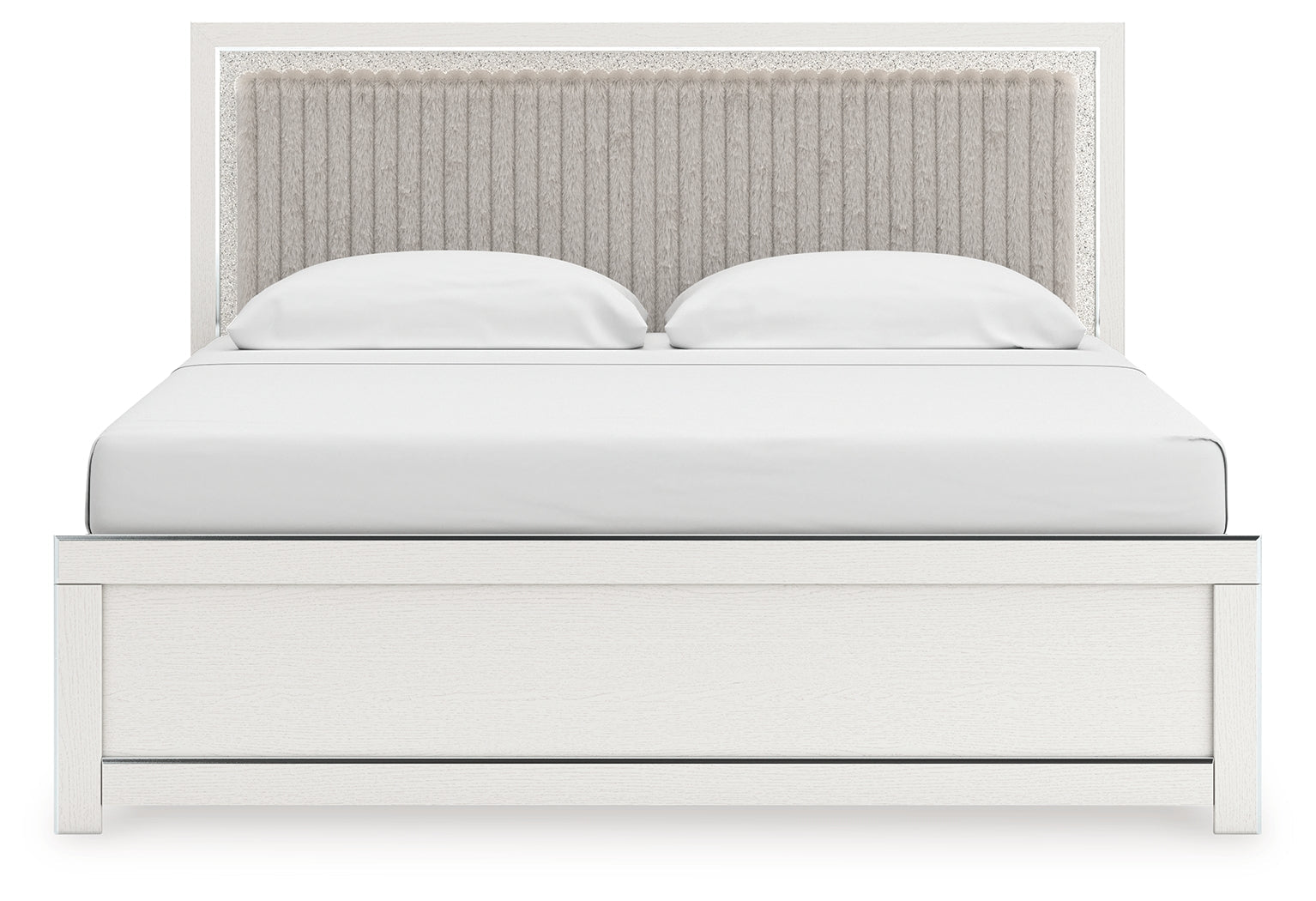 Zuraleus White King Upholstered Panel Bed (Online Special Price) - Ornate Home