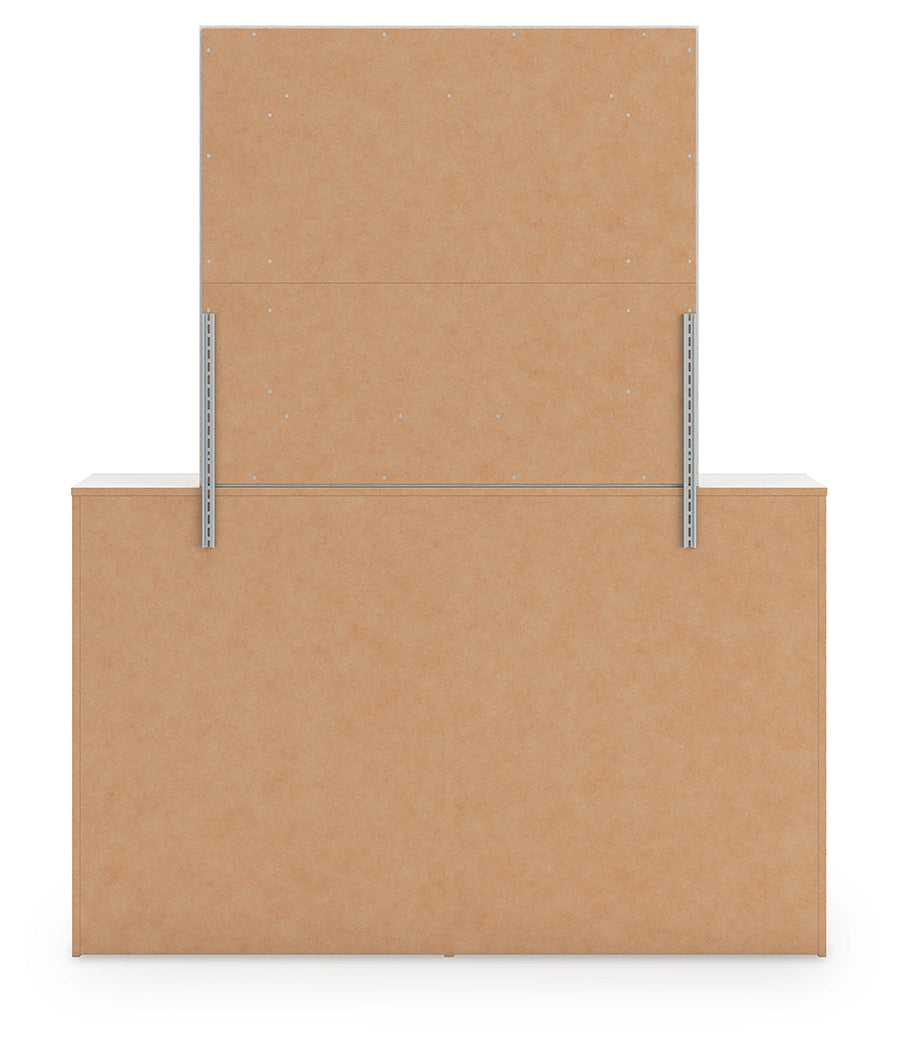 Zuraleus White Queen Upholstered Panel Bed, Dresser, Mirror and Nightstand - Ornate Home