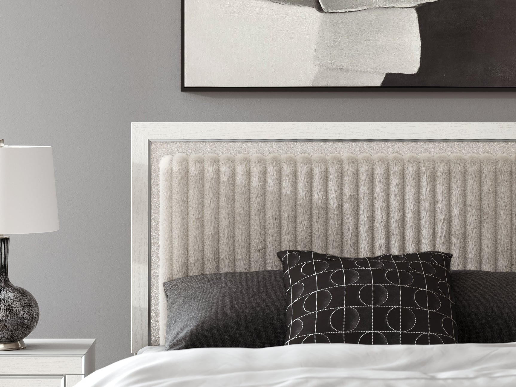 Zuraleus White Queen Upholstered Panel Bed (Online Special Price) - Ornate Home