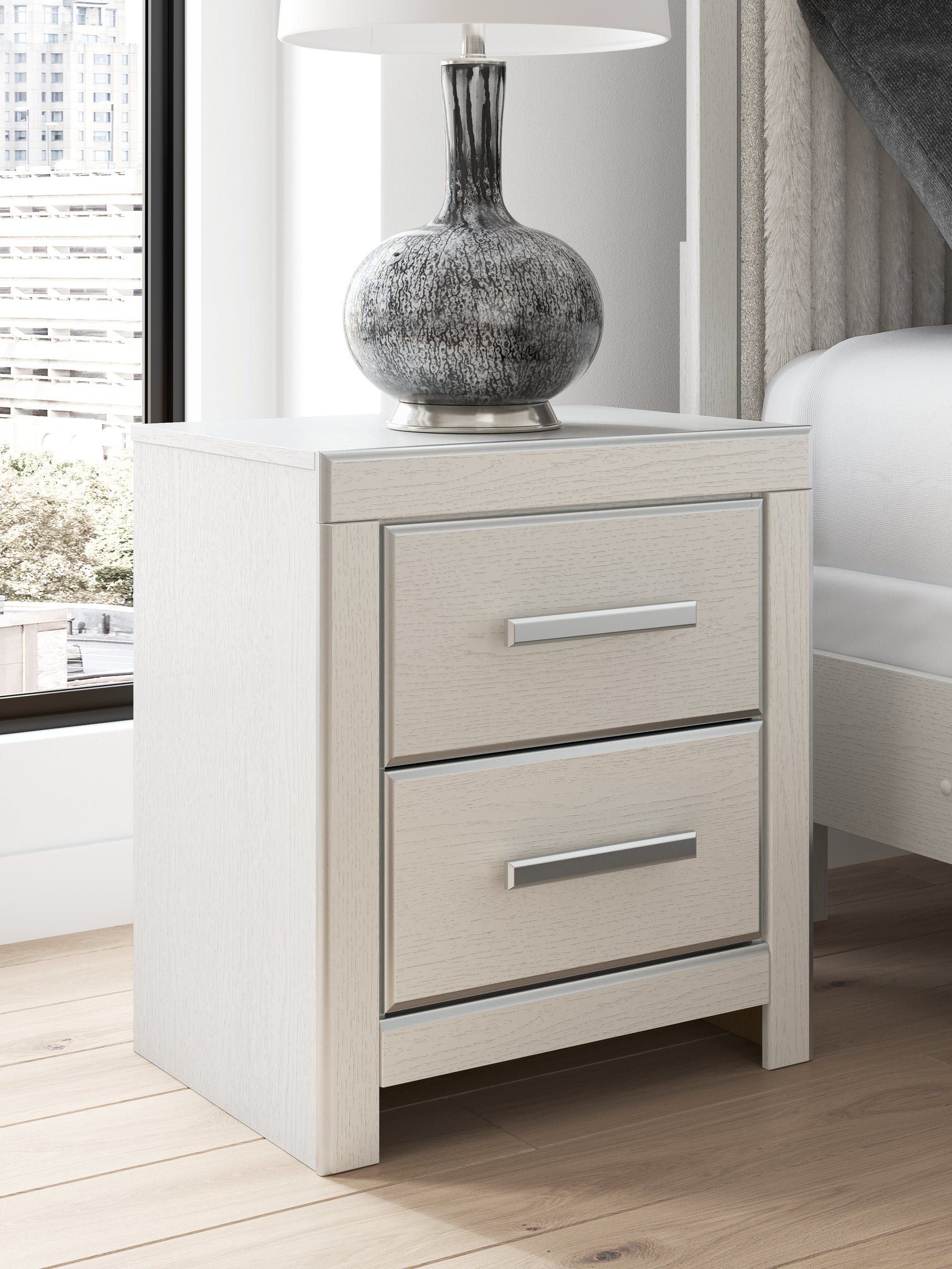 Zuraleus White Two Drawer Night Stand (Online Special Price) - Ornate Home