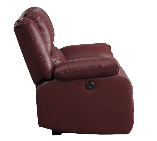 Zuriel Red Power Motion Recliner W/USB - Ornate Home