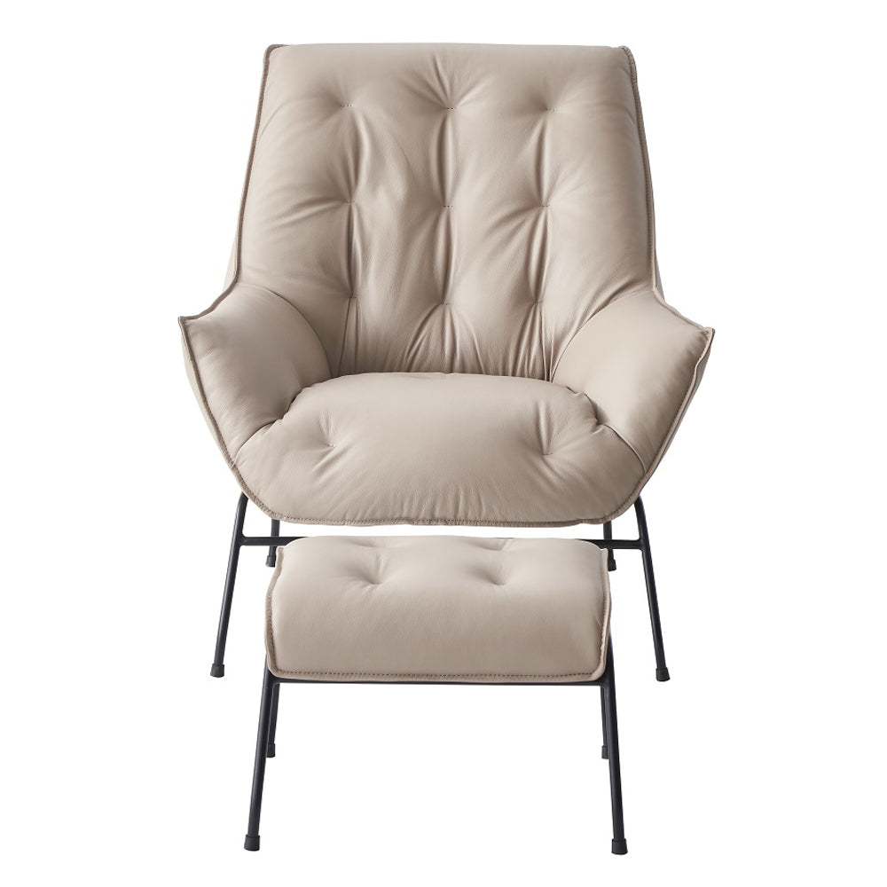Zusa Grain Accent Chair & Ottoman - Ornate Home