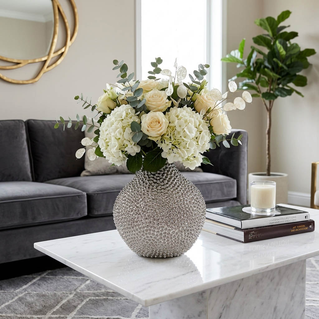 Sargent Silver Spiked Ceramic Vase