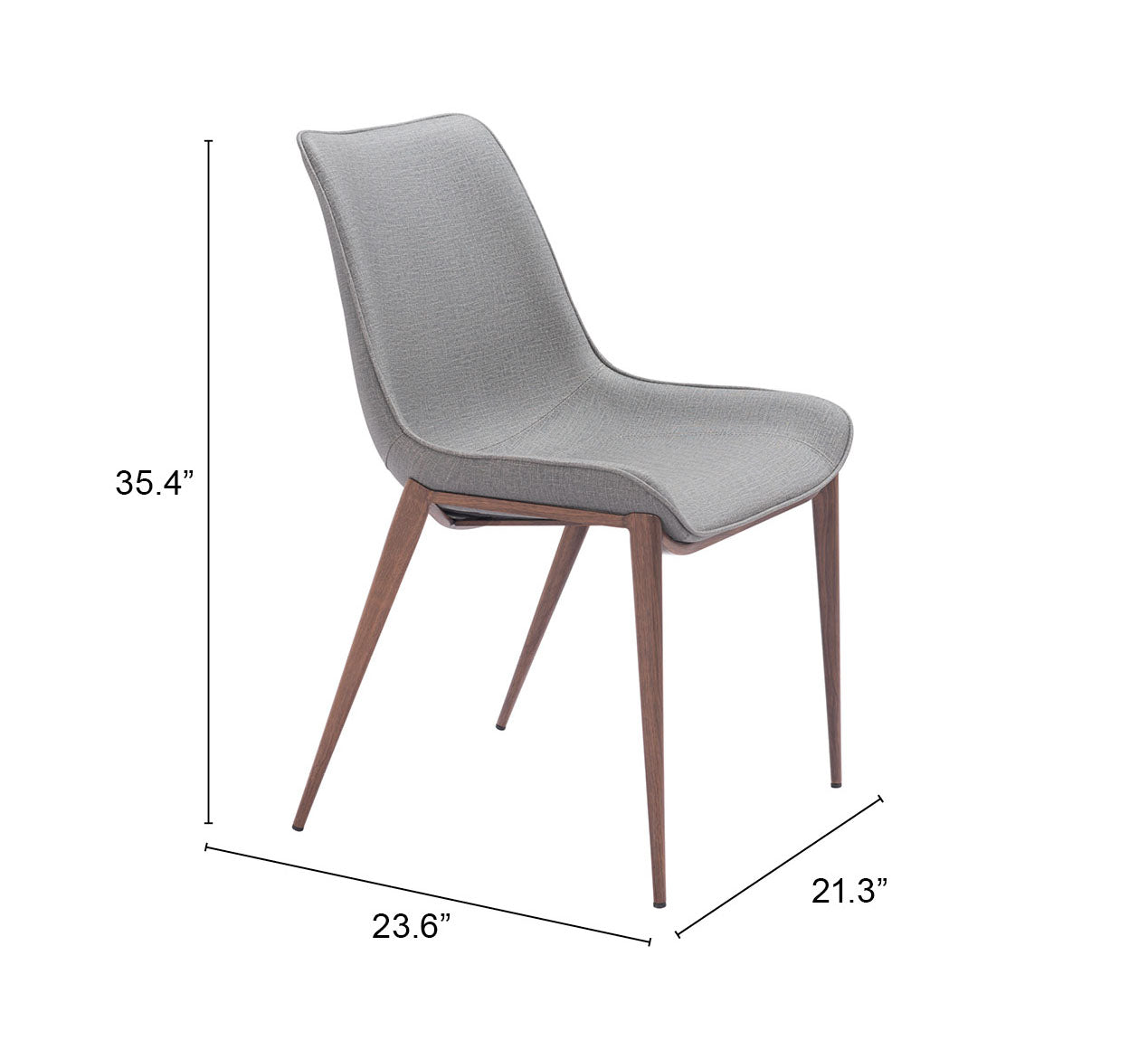 Magnus Slate Gray & Walnut Dining Chair (Set of 2)
