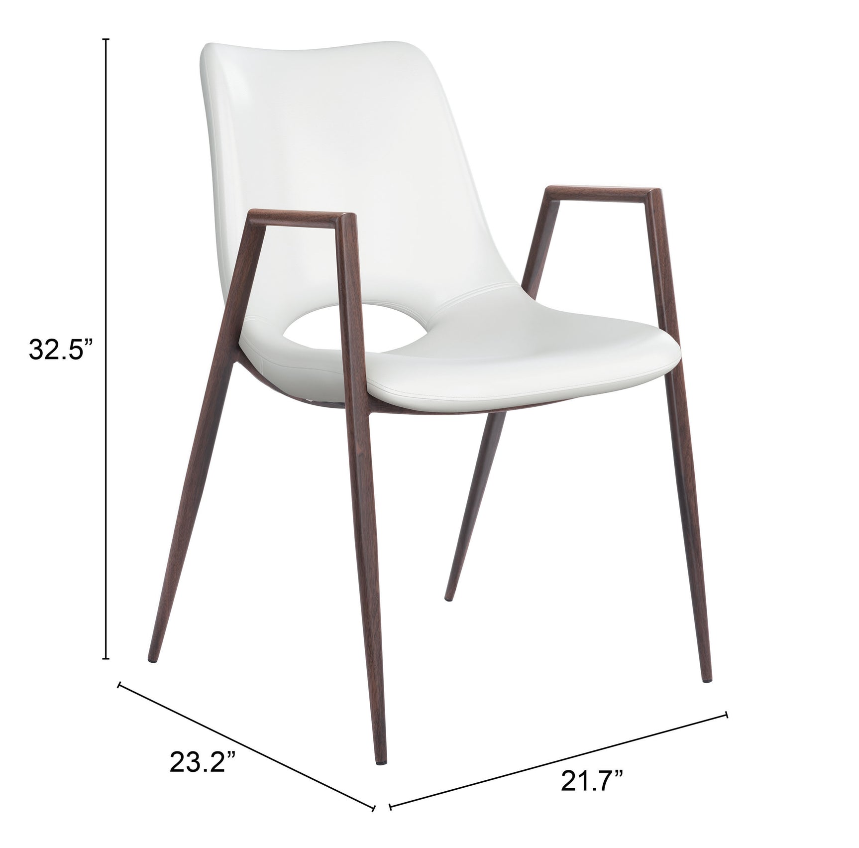 Desi White & Walnut Dining Chair (Set of 2)