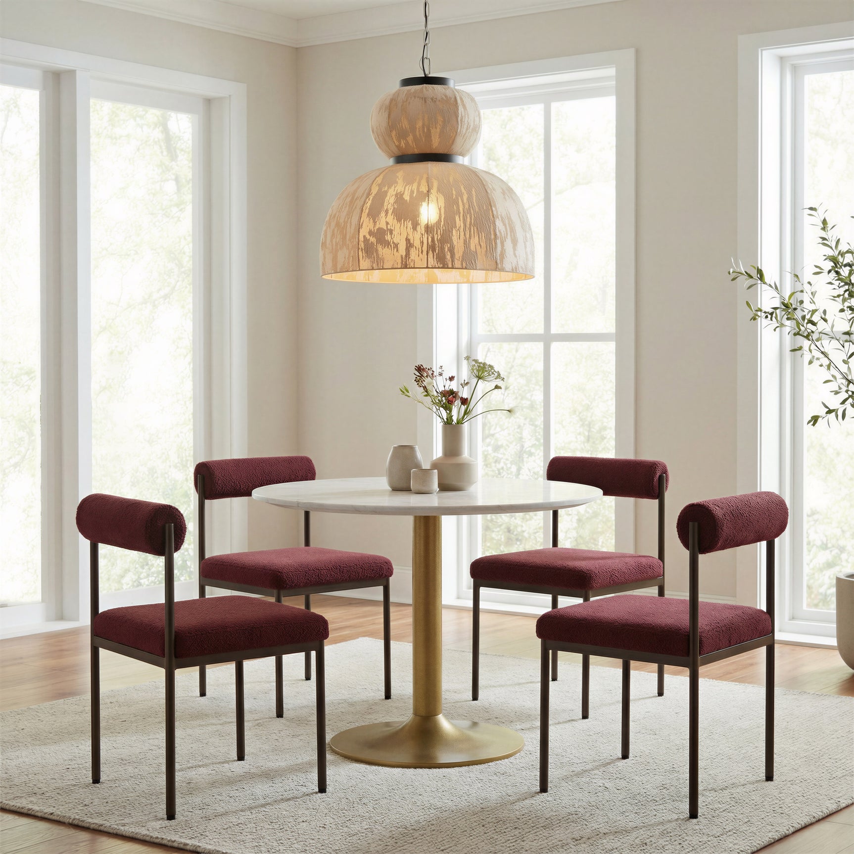 Fullerton White & Gold Dining Table