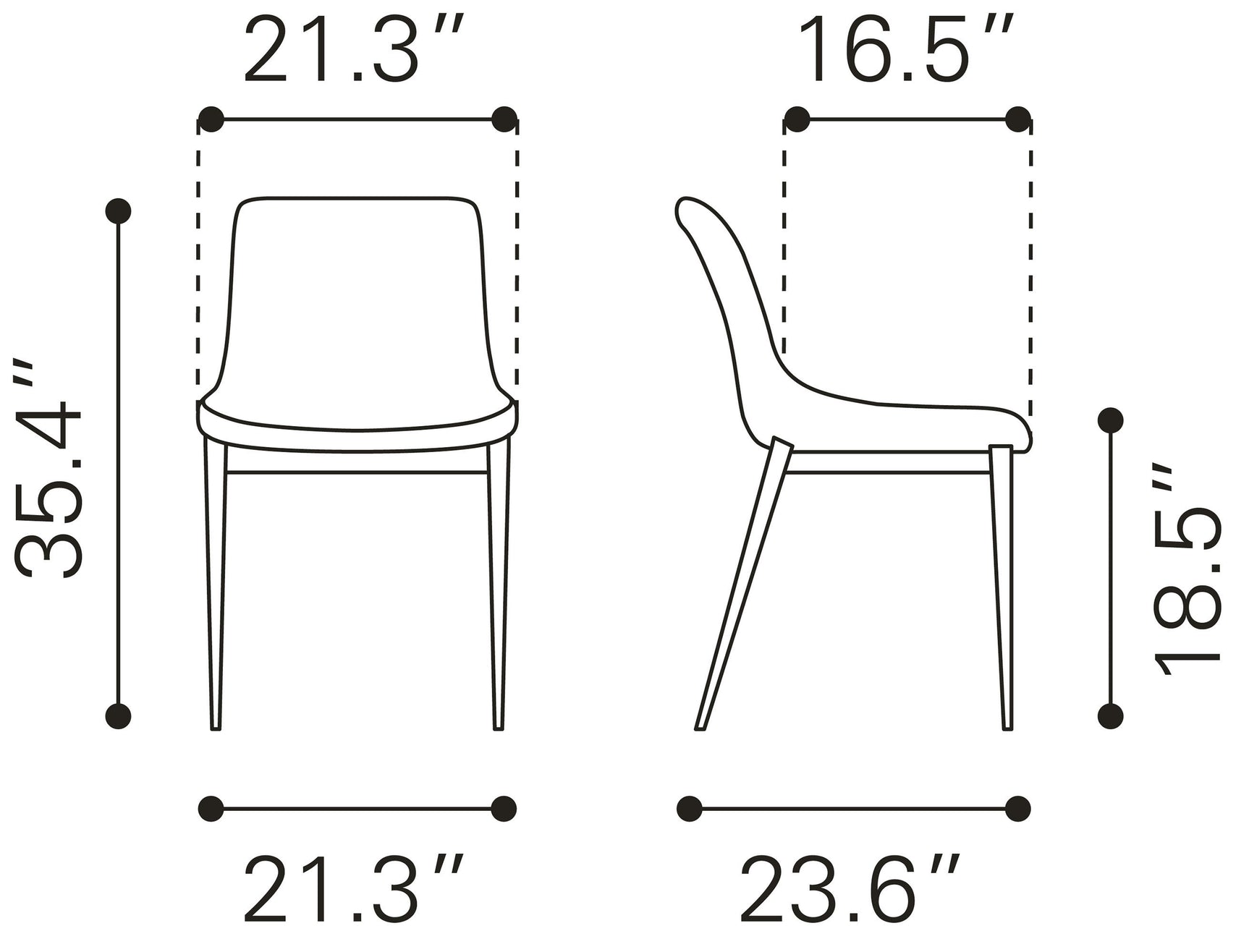 Magnus White & Silver Dining Chair (Set of 2)