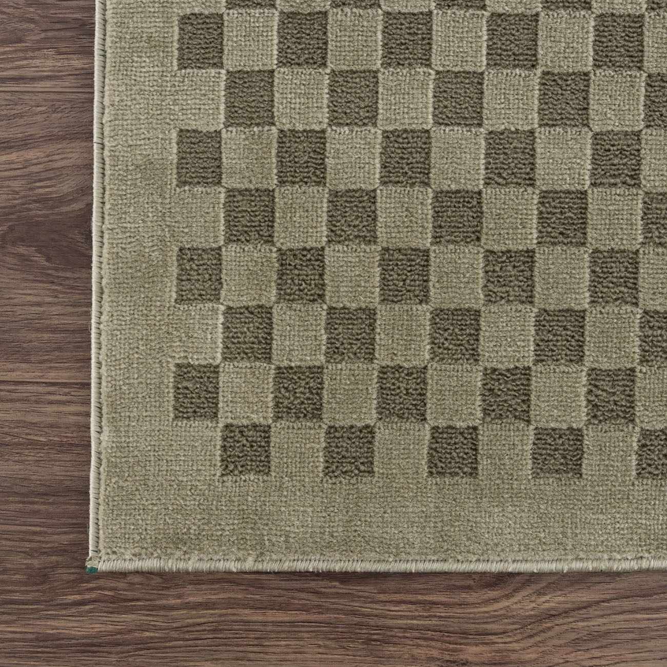 Gaiwan Olive Green Washable Area Rug
