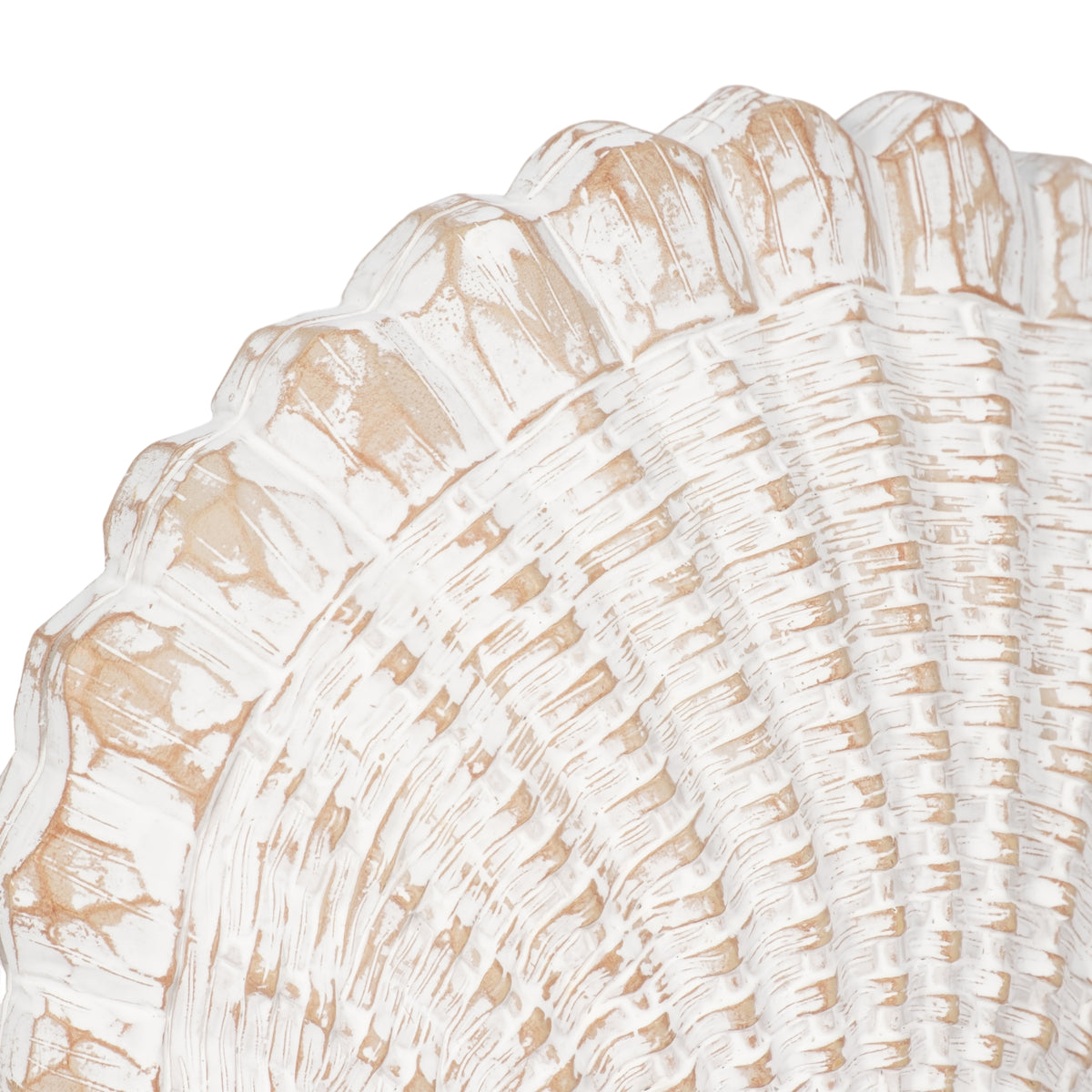 Essexrun White Sea Scallop Shell Woven Pattern