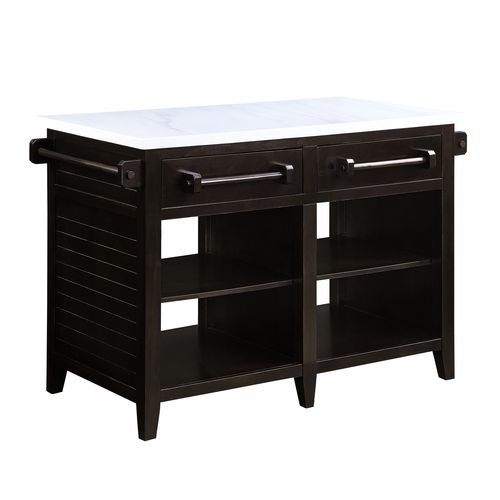 Darwid White/Espresso Kitchen Island