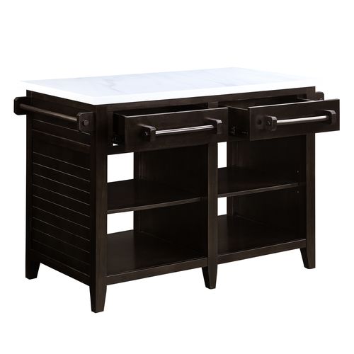 Darwid White/Espresso Kitchen Island