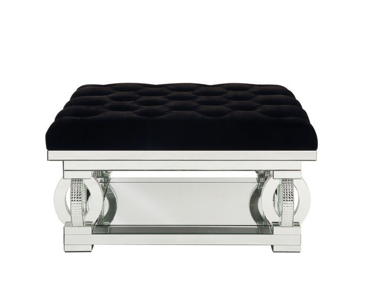 Ornat Faux Diamonds/Black Ottoman