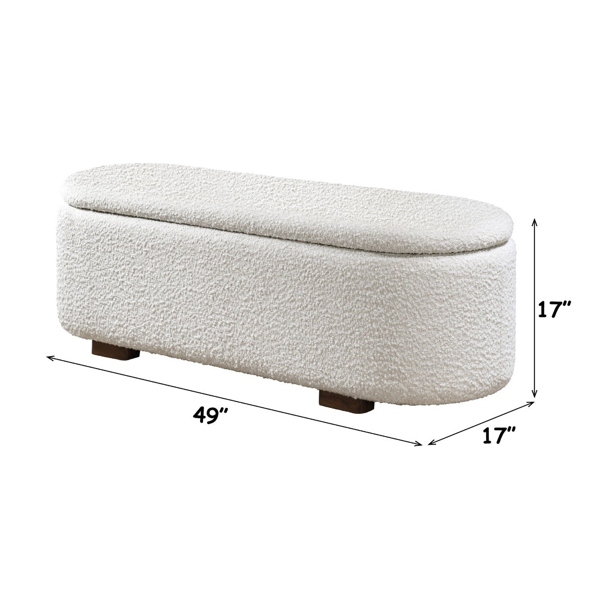 Sandro Beige/Walnut Bench w/Storage