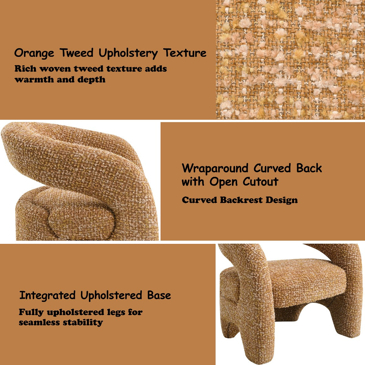 Pelia Orange Accent Chair