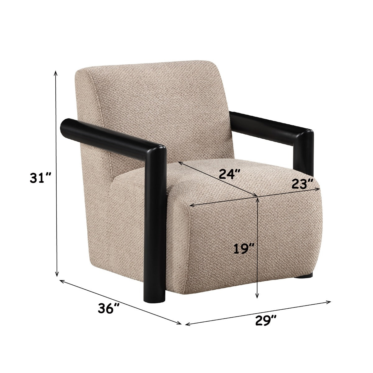 Jetta Latte/Black Accent Chair