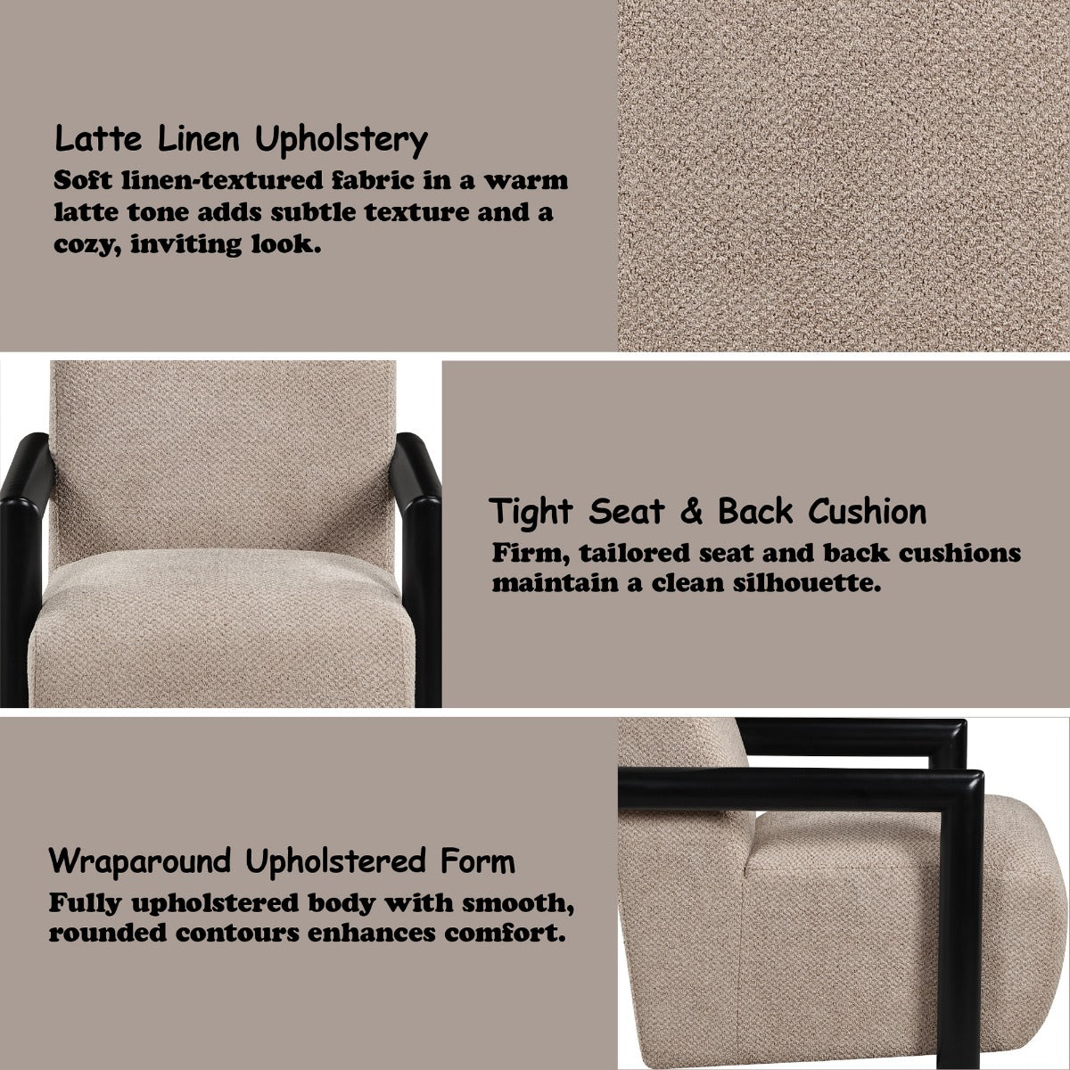 Jetta Latte/Black Accent Chair
