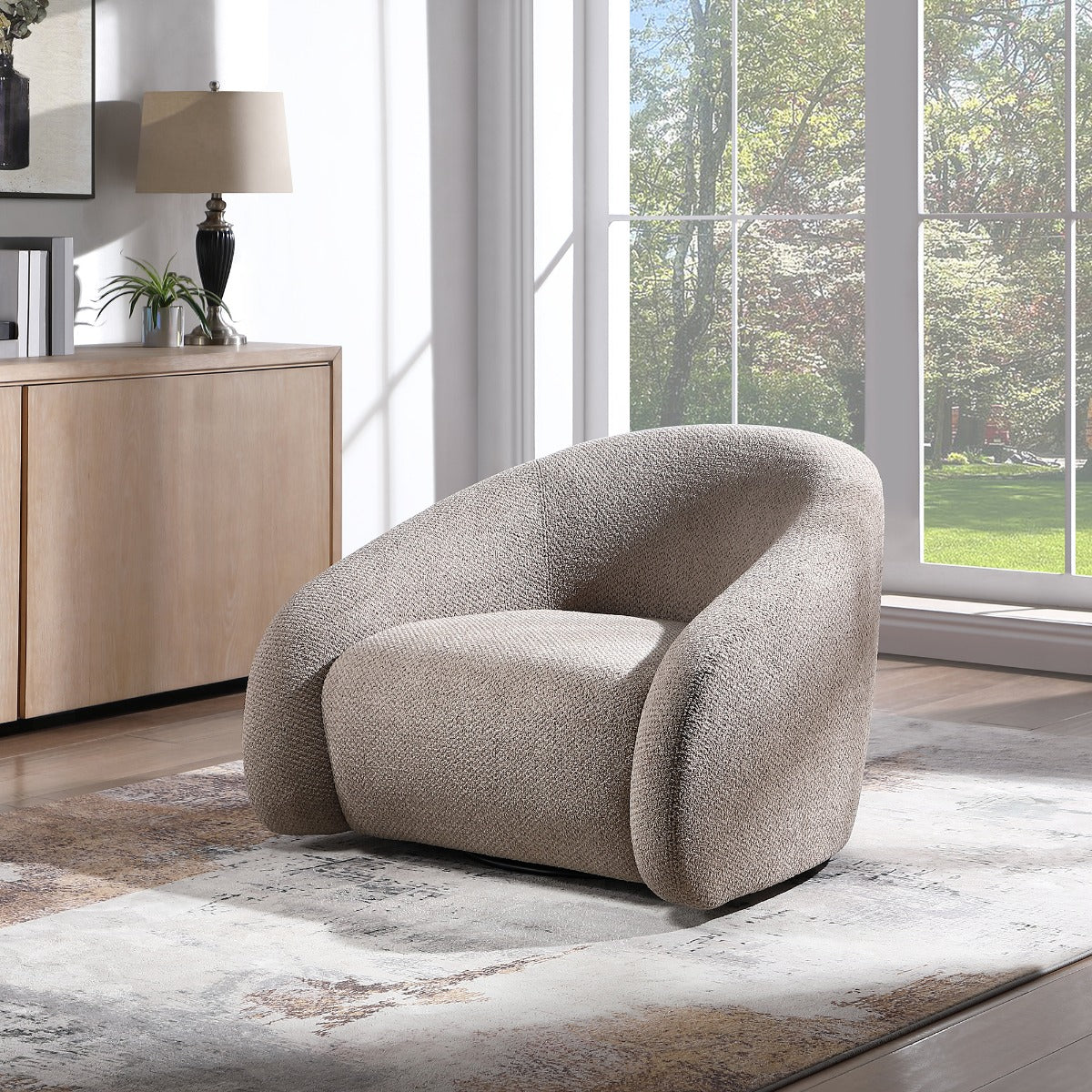 Zoey Latte Accent Chair w/Swivel
