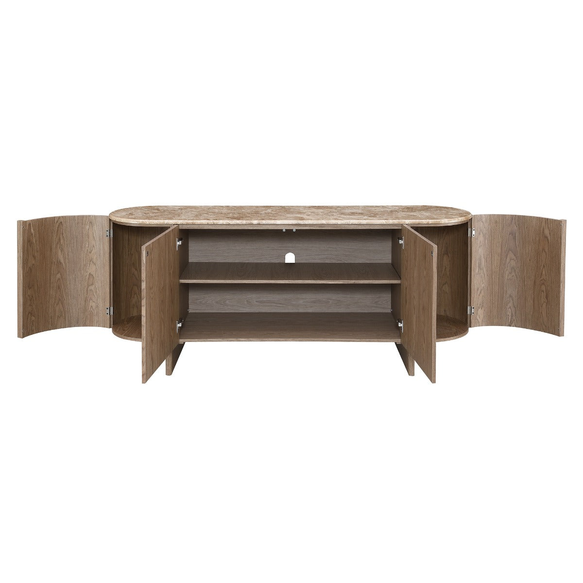 Markku Oak/Natural Marble Console Table