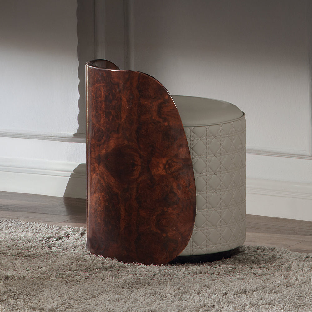 Jamonica Gray/Glossy Wood Grain Top Vanity Chair