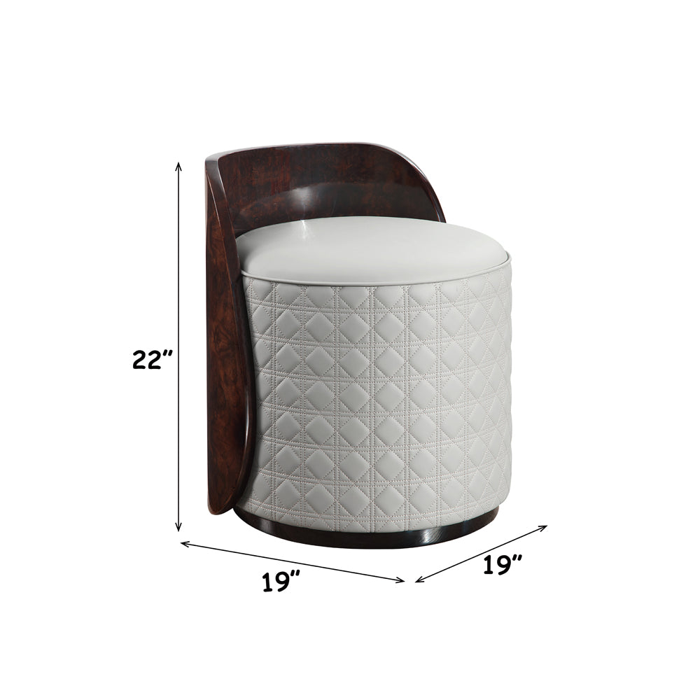 Jamonica Gray/Glossy Wood Grain Top Vanity Chair