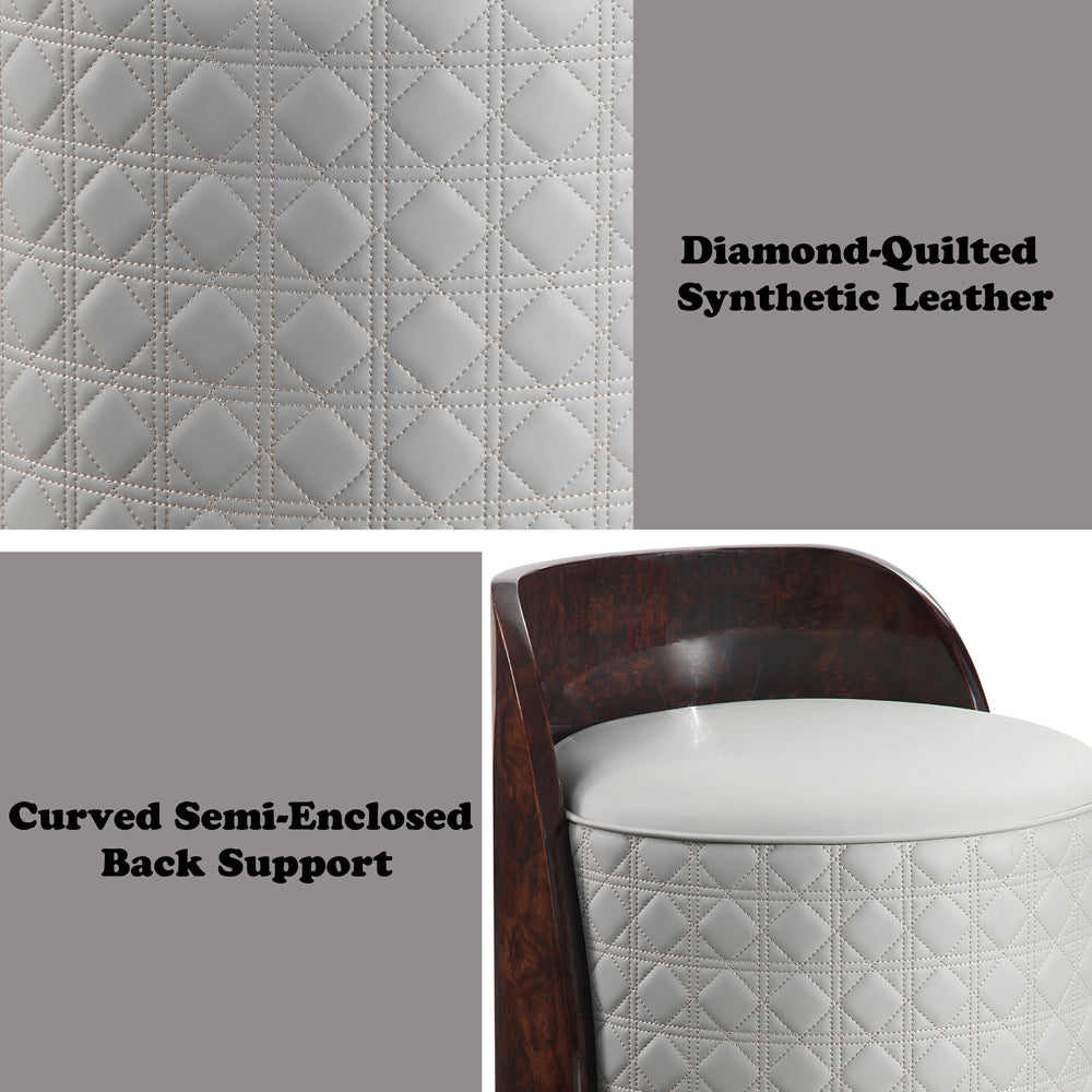 Jamonica Gray/Glossy Wood Grain Top Vanity Chair