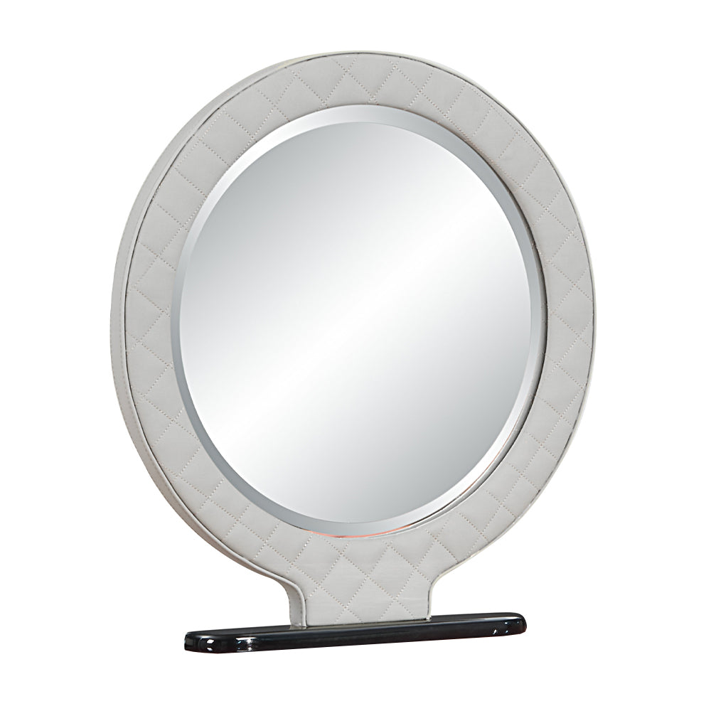 Jamonica Gray/Glossy Wood Grain Top Vanity Mirror