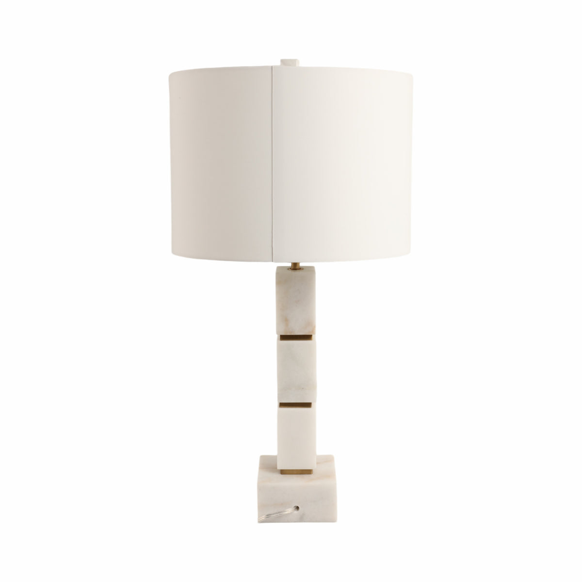 Tiptonport White/Beige Stacked Marble Cubes Lamp with Base Switch
