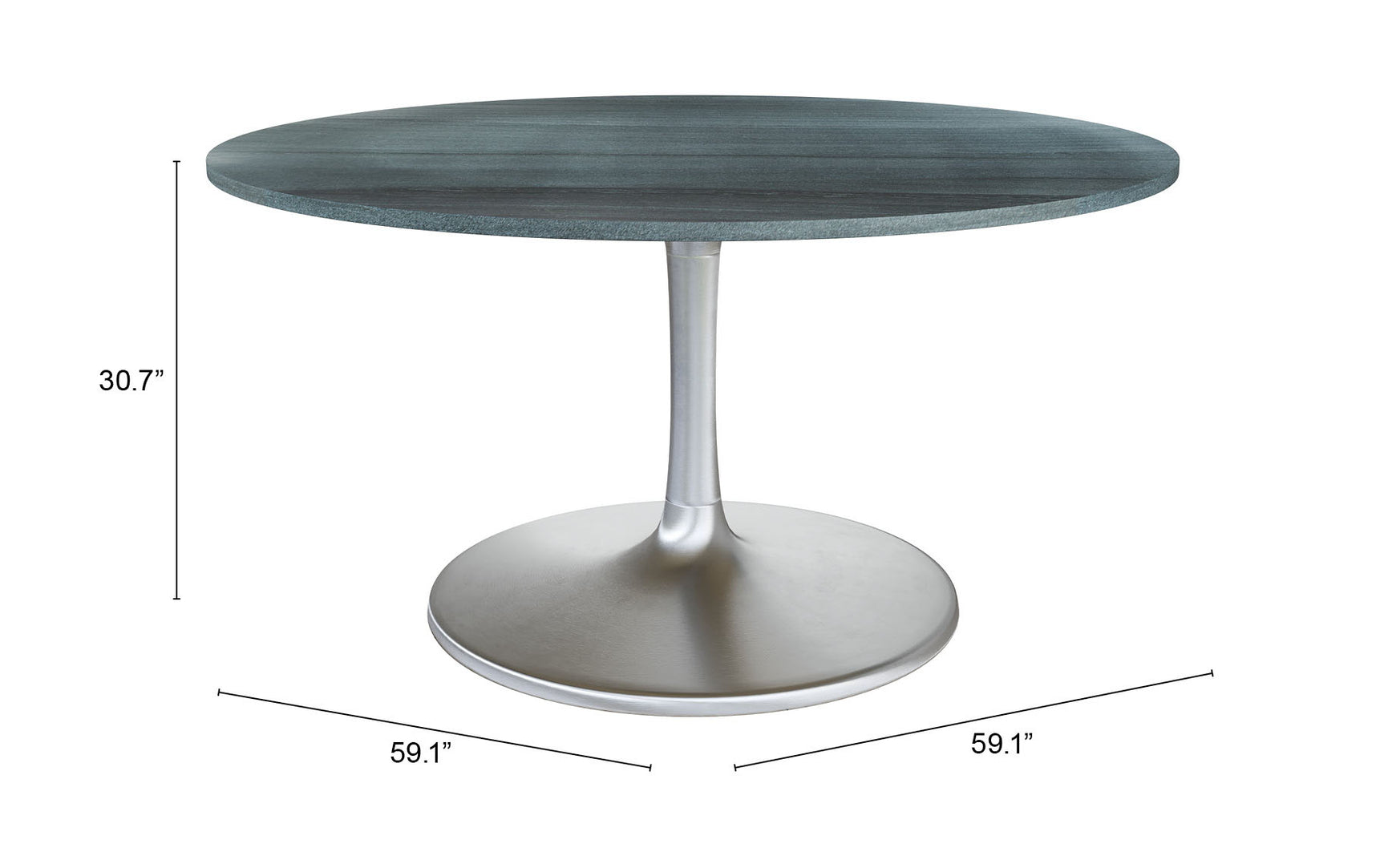 Metropolis Gray & Silver Dining Table (60")