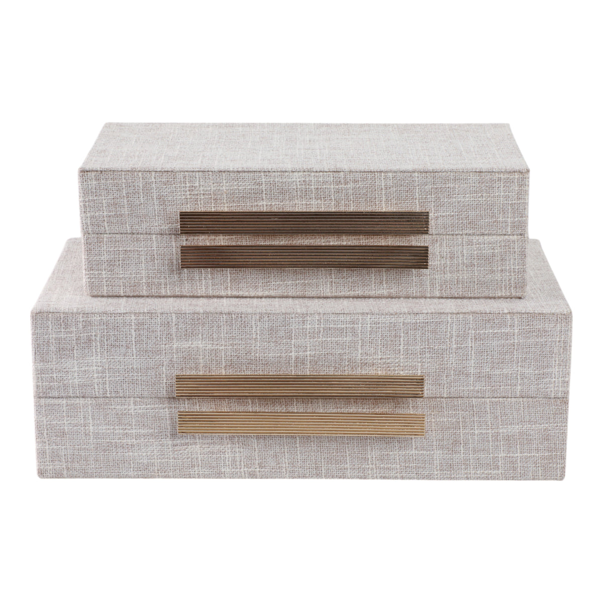 Mohawk White Rectangular Boxes with Double Hardware (Set of 2)
