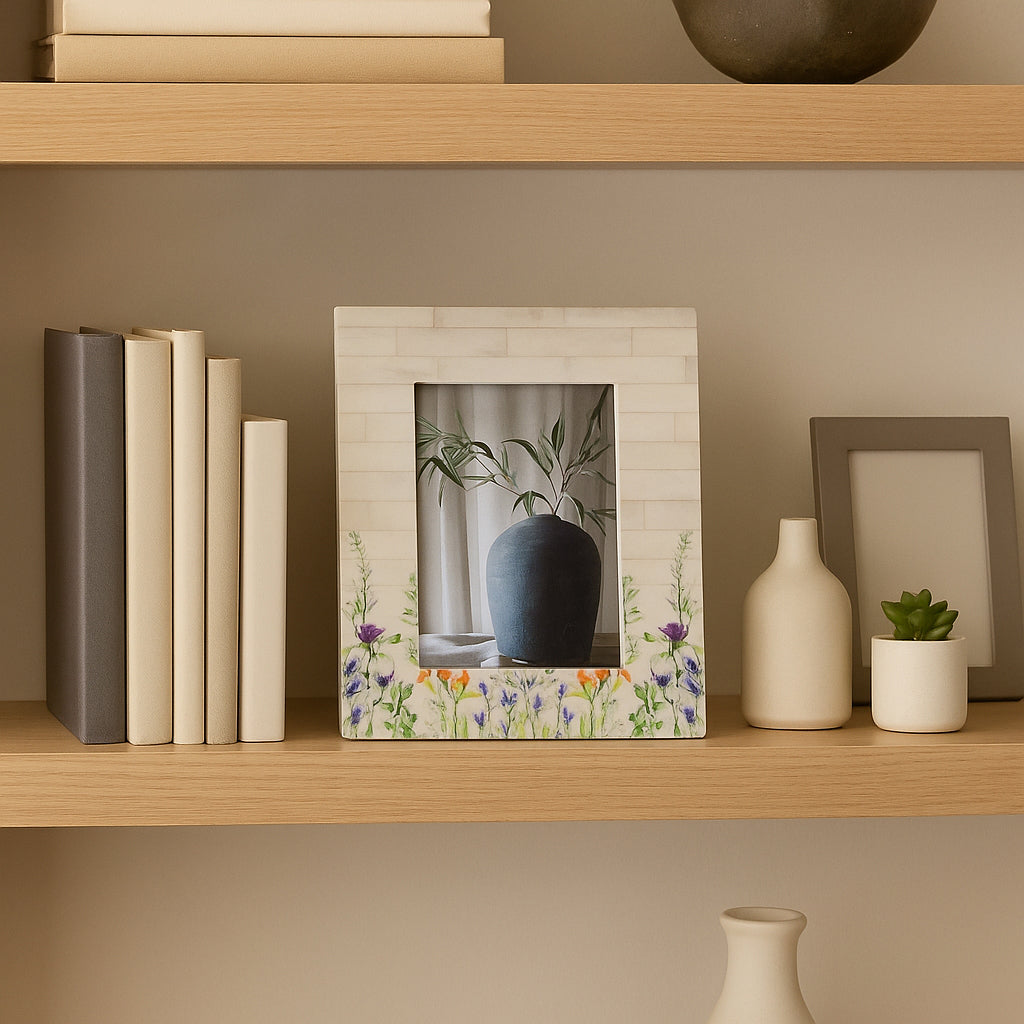 Stegeman Multicolor Resin 4x6 Flower Field Photo Frame
