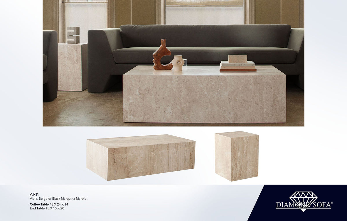 Ark Beige Marble Coffee Table - Ornate Home