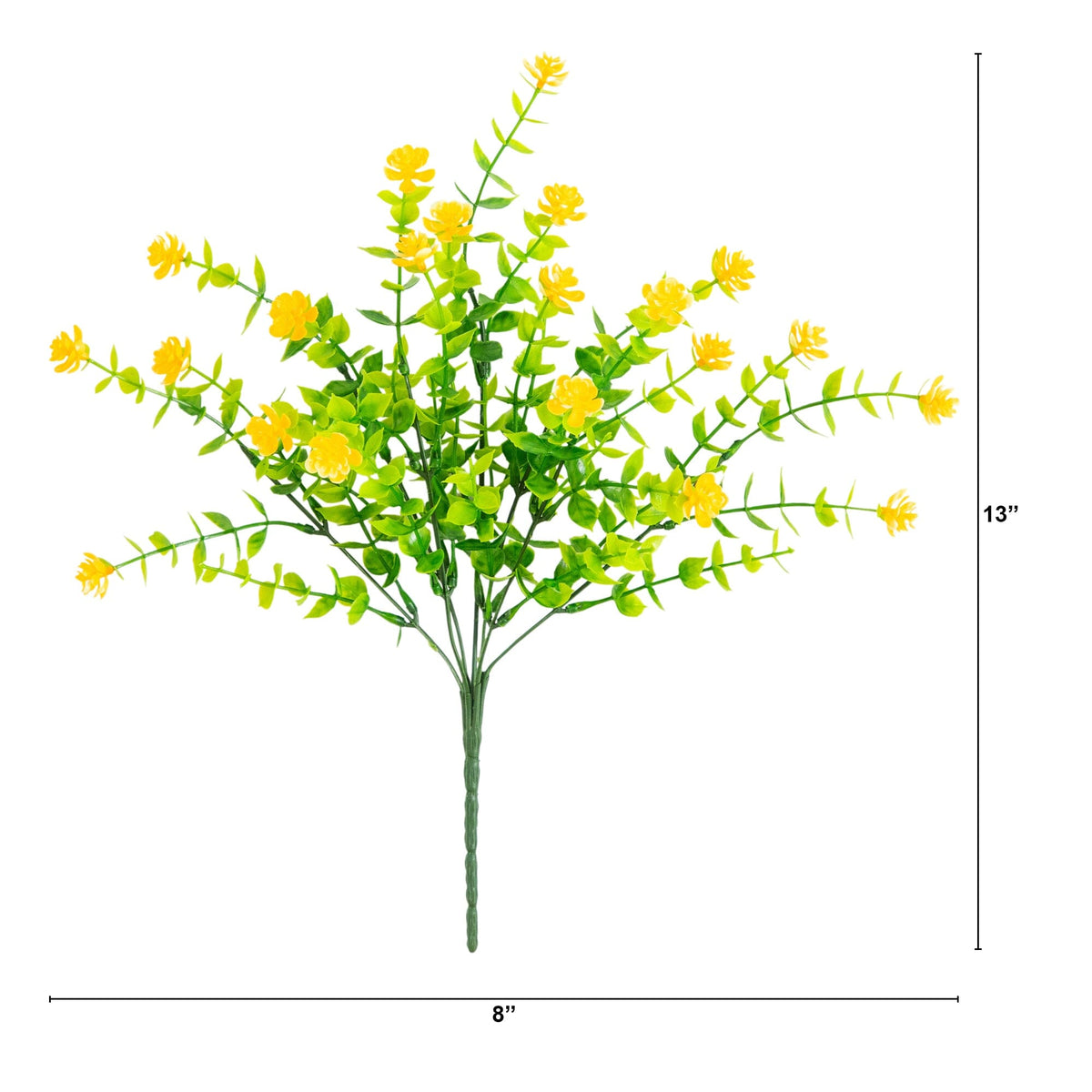 13" UV Resistant Artificial Flowering Mini Rose Bush (Indoor/Outdoor) - Set of 12