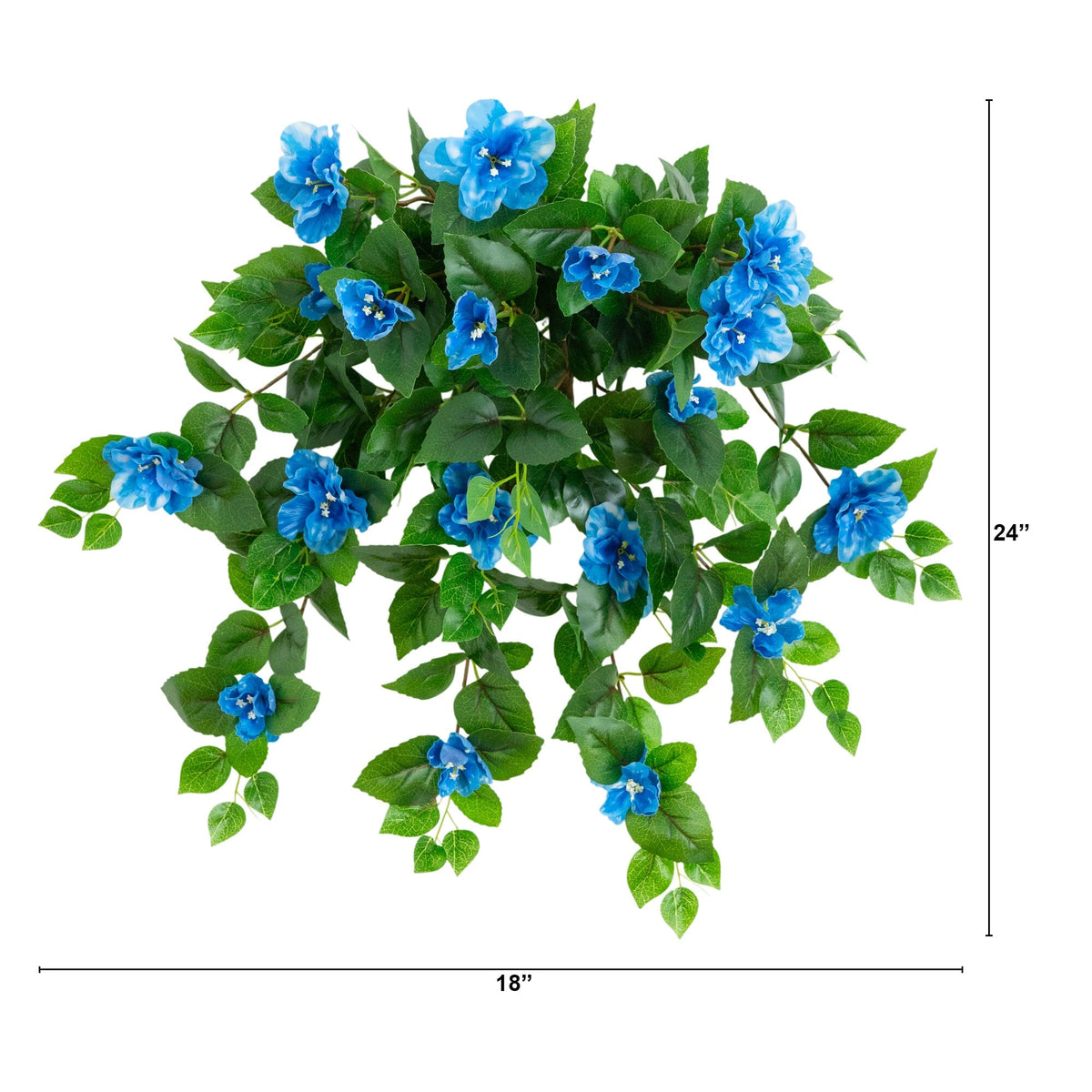 24" UV Resistant Artificial Azalea Hanging Plant (Indoor/Outdoor) - Set of 3
